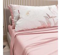 PETTI Artigiani Italiani - Parure de lit en Coton avec taies d'oreiller en Impression numérique, draps Doubles, lit Double, Pivoine, 100% fabriqué en Italie