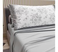 PETTI Artigiani Italiani - Parure de lit en Coton avec taies d'oreiller en Impression numérique, pour lit Simple, avec Drap-Housse et Coins Gris Clair, 100% fabriqué en Italie