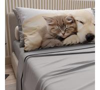 PETTI Artigiani Italiani - Parure de lit pour Animaux avec Chats et Chiens en Coton avec taies d'oreiller en Impression numérique, draps pour lit Simple, lit Simple Gris Clair, 100% fabriqué en