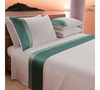 PETTI Artigiani Italiani - Parure de lit Simple avec Double Volants en Satin, 3 pièces, 90 x 200 cm, draps en Percale de Coton, Drap Housse et 1 taie d'oreiller, Octane