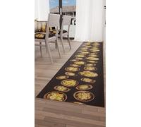 PETTI Artigiani Italiani - Tapis de Cuisine Antidérapant et Lavable 52x180 cm, Tapis Runner pour Couloir, Motif Pâte Bois, 100% Fabriqué en Italie