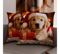 Petti Artisans Italiens - Paire de Housses de Coussin en Microfibre 30x30 cm, Coussins Décoratifs de Noël pour Chambre, Canapé, Salon, Lot de 2 Housses de Coussin, Taie d'oreiller de Noël 15