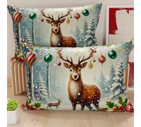 Petti Artisans Italiens - Paire de Housses de Coussin en Microfibre 30x50 cm, Coussins Décoratifs de Noël pour Chambre, Canapé, Salon, Lot de 2 Housses de Coussin, Taie d'oreiller de Noël 4