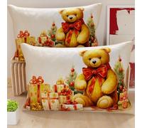 Petti Artisans Italiens - Paire de Housses de Coussin en Microfibre 30x50 cm, Coussins Décoratifs de Noël pour Chambre, Canapé, Salon, Lot de 2 Housses de Coussin, Taie d'oreiller de Noël 3