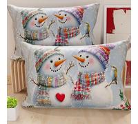 Petti Artisans Italiens - Paire de Housses de Coussin en Microfibre 30x50 cm, Coussins Décoratifs de Noël pour Chambre, Canapé, Salon, Lot de 2 Housses de Coussin, Taie d'oreiller de Noël 7