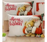 Petti Artisans Italiens - Paire de Housses de Coussin en Microfibre 40x60 cm, Coussins Décoratifs de Noël pour Chambre, Canapé, Salon, Lot de 2 Housses de Coussin, Taie d'oreiller de Noël 12