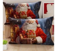 Petti Artisans Italiens - Paire de Housses de Coussin en Microfibre 40x80 cm, Coussins Décoratifs de Noël pour Chambre, Canapé, Salon, Lot de 2 Housses de Coussin, Taie d'oreiller de Noël 2