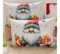 Petti Artisans Italiens - Paire de Housses de Coussin en Microfibre 40x80 cm, Coussins Décoratifs de Noël pour Chambre, Canapé, Salon, Lot de 2 Housses de Coussin, Taie d'oreiller de Noël 14