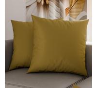 Petti Artisans Italiens - Paire de Housses de Coussin en Microfibre 50x50 cm, Coussins de Canapé, Lot de 2 Housses de Coussin, Housse de Coussin Couleur Unie Boue, 100% Fabriqué en Italie