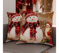 Petti Artisans Italiens - Paire de Housses de Coussin en Microfibre 50x50 cm, Coussins Décoratifs de Noël pour Chambre, Canapé, Salon, Lot de 2 Housses de Coussin, Taie d'oreiller de Noël 10
