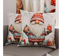 Petti Artisans Italiens - Paire de Housses de Coussin en Microfibre 50x50 cm, Coussins Décoratifs de Noël pour Chambre, Canapé, Salon, Lot de 2 Housses de Coussin, Taie d'oreiller de Noël 19