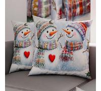 Petti Artisans Italiens - Paire de Housses de Coussin en Microfibre 60x60 cm, Coussins Décoratifs de Noël pour Chambre, Canapé, Salon, Lot de 2 Housses de Coussin, Taie d'oreiller de Noël 7