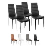 PEU COÛTEUX!!! Lot de quatre noires Chaises de salle à manger à dossier haut
