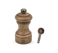 Peugeot Bistro Antique Gift Set Distressed Beechwood 4- inch Salt Mill, With Wooden Spice Scoop