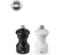 Peugeot Bistro Duo de moulins à poivre et à sel manuels en bois, noir et blanc, 10 cm