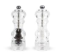 PEUGEOT - Duo Moulins Poivre & Sel 18 cm - Transparent | Réglage Classique - Mécanisme Zirlion - En Acryl - Fabrication Française