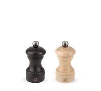 PEUGEOT - Duo Moulins Poivre & Sel Bistro 10 cm - Chocolat & Naturel | Réglage Classique - Mécanisme Zirlion - En Bois Labellisé PEFC - Fabrication Française