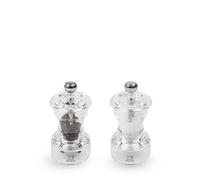 PEUGEOT - Duo Moulins Poivre & Sel Bistro 10 cm - Transparent | Réglage Classique - Mécanisme Zirlion - En Bois Labellisé PEFC - Fabrication Française