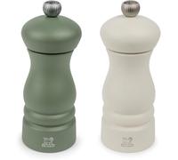 PEUGEOT - Duo Moulins Poivre & Sel Clermont 13 cm - Vert Fougère & Blanc | Réglage Classique - Mécanisme Zirlion - En Bois Labellisé PEFC - Fabrication Française
