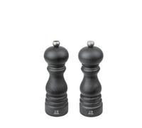 PEUGEOT - Duo Paris Graphite - Moulin à Poivre + Moulin à Sel 18 cm - Réglage Classique - Bois Revalorisé Labellisé PEFC - Fabrication Française - Coloris Graphite
