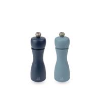 PEUGEOT - Duo Tahiti Air Moulin à Poivre + Moulin à Sel 15cm - Réglage Classique - En Bois Labellisé PEFC - Fabrication Française - Coloris Bleu Nuit et Azur