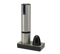 PEUGEOT - Elis Touch - Tire-Bouchon Electrique Rechargeable En Inox et ABS + Socle de Chargement + Coupe-Capsule - Autonomie Longue Durée - Coloris Inox