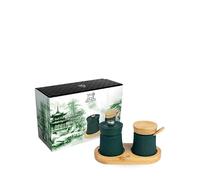 Peugeot - Moulin à Poivre Bali Fonte Noir 8 cm + Coupelle à Sel Vert Forêt