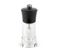 PEUGEOT - Moulin à Poivre Molène Manuel 14 cm - Réglage Classique - Fabrication Française - Acryl - Coloris Transparent et Noir