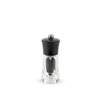 PEUGEOT - Moulin à Poivre Molène Manuel 14 cm - Réglage Classique - Fabrication Française - Acryl - Coloris Transparent et Noir, 5.52in.