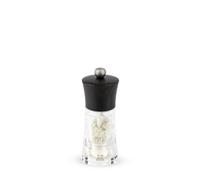 PEUGEOT - Moulin à Sel Humide Oléron 14 cm - Réglage Classique - Mécanisme Zirlion Spécial Sel Humide en Zircone - Innovation Sel Glace - En Bois Labellisé PEFC et Acryl - Coloris Chocolat