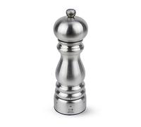 PEUGEOT - Moulin à Sel Paris Chef u'Select 18 cm + Sel Gemme Inclus - En Inox - 6 Réglages de Moutures Prédéfinies - Fabrication Française - Coloris Inox