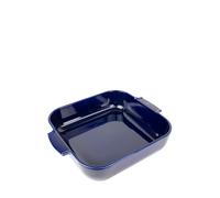 PEUGEOT - Plat Four En Céramique Carré - 36 cm (anses comprises) x 31 cm x 8,2 cm - Contenance : 5,4 L - Garanti 10 Ans - Fabrication Française - Coloris Bleu Profond