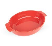 PEUGEOT - Plat Four En Céramique Ovale - 31 cm (anses comprises) x 20 cm x 6 cm - Contenance : 2,2 L - Garanti 10 Ans - Fabrication Française - Coloris Rouge