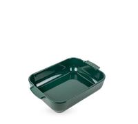 PEUGEOT - Plat Four Rectangulaire Appolia 32 cm - En Céramique - Vert Forêt | 100 % Ingrédients d’Origine Naturelle - Email Vitrifié Haute Résistance - Fabrication Française - Garantie 10 Ans