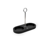 PEUGEOT - Plateau Linéa Avec Poignée Inox - Pour Deux Moulins - Compatibles Avec La Plupart Des Moulins Peugeot - En Bambou - Coloris Noir Mat
