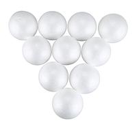 Peukerty Lot de 10 boules en mousse de polystyrène 10 cm Blanc