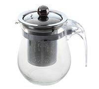 Peukerty Théière en verre transparent résistant à la chaleur 350 ml avec infuseur en acier inoxydable