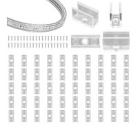 PEUTIER 50pcs Supports de Montage pour Guirlande Lumineuse au Néon, Support pour Guirlande Lumineuse à LED Clips pour Guirlande Lumineuse avec 50 Vis pour Bande Lumineuse Flexible au Néon LED 6x12mm