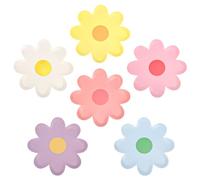 PEUTIER Lot de 60 assiettes en carton motif marguerites mignonnes de 17,8 cm - Assiettes en forme de fleur bohème hippie - Assiettes à dessert - Décorations de fête pour anniversaire, fête prénatale