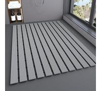 Pevfeciy Caillebotis Douche 60x90 cm/ 2 kg Simplicité Moderne TPE Tapis de Douche antidérapant avec Crochets Tapis antidérapant Douche,Drainage Automatique
