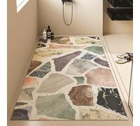 Pevfeciy Tapis de Douche antidérapant sur Mesure 80x150 Tapis de Douche antidérapant Modèle de Pierre Tapis antidérapant Douche aux Bains Modernes,Doux Confortable PVC,Haute perméabilité à l'eau