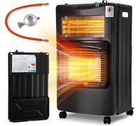 Peviasot, chauffage gaz et électrique 2-en-1, 4200W/1200W, céramique et quartz, 3 niveaux de puissance pour le gaz, allumage automatique (ODS), 5 roulettes