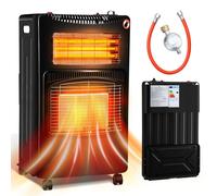 Peviasot, chauffage gaz et électrique 2-en-1, 4200W/1200W, céramique et quartz, 3 niveaux de puissance pour le gaz, allumage automatique (ODS), 4 roulettes