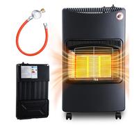 Peviasot : Chauffage mobile à gaz, 4,2 kW, pliable, radiateur à gaz infrarouge pour GPL, allumage piézoélectrique, 5 roulettes, fabriqué en Allemagne