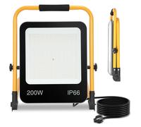 Peviasot, lot de 5 projecteurs LED pour chantier, avec trépied, 6000K, 200W, lampe de travail réglable, idéale pour les chantiers, les ateliers, les garages et les espaces extérieurs
