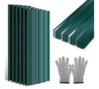 Peviasot, plaques de toiture en tôle ondulée verte, dimensions 129x46 cm, tôle galvanisée pour toiture et mur, avec gants inclus