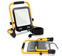Peviasot, projecteur LED de construction, 100 W, 8000 lm, IP66, lampe de travail avec câble de 3 mètres, pour usage industriel, intérieur et extérieur