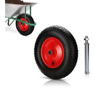 Peviasot Roue de brouette, 4,80/4,00-8 - capacité de charge 200 kg, roue en caoutchouc avec axe et roulement à billes, Ø 390 95mm roue de rechange pneu gonflable pour chariots de jardin, pneu