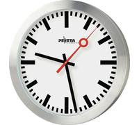 PEWETA 44.150.325 PEWETA Wanduhr Bahnhof silber 30,0 cm Aluminium