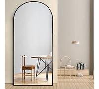 PexFix Miroir de Sol Moderne Pleine Longueur avec Support sur Pied, Miroir Mural arqué pour Chambre à Coucher, 180,3 x 78,7 cm, Noir